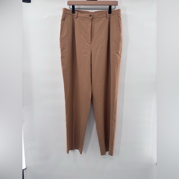 Ralph Lauren Tan Wool Blend Wide Leg Women's Pants Size 14 - Picture 6 of 8
